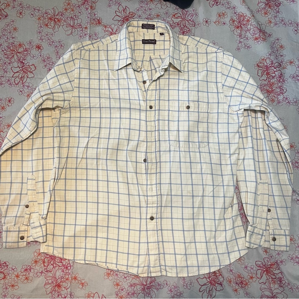EUC Evan-Picone Yellow & Blue Button Down XL